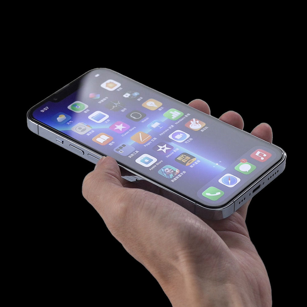 Apple iPhone 16E Zore Hizalama Aparatlı Hadid Glass Cam Ekran Koruyucu Siyah