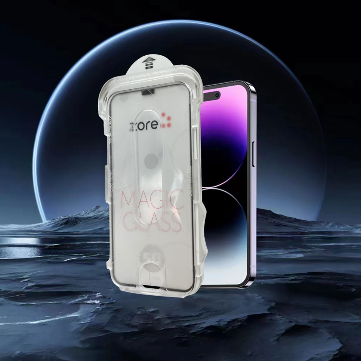 Apple iPhone 16E Zore Kolay Uygulama Aparatlı 5D Magic Glass Cam Ekran Koruyucu Siyah