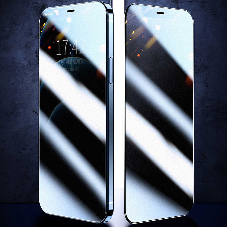 Apple iPhone 16E Zore Rika Premium Privacy Temperli Cam Ekran Koruyucu Siyah