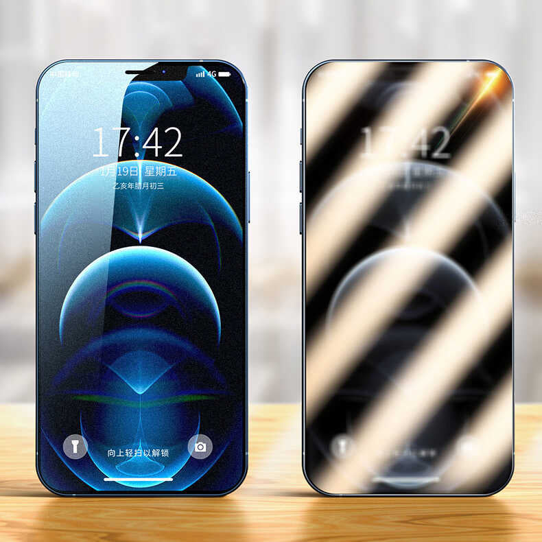 Apple iPhone 16E Zore Rika Premium Privacy Temperli Cam Ekran Koruyucu Siyah