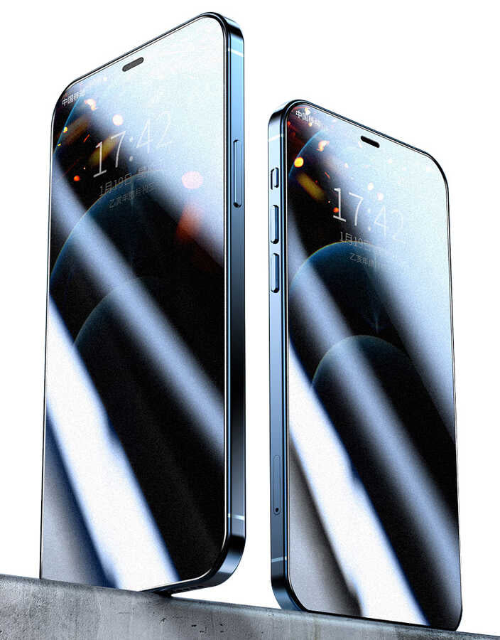Apple iPhone 16E Zore Rika Premium Privacy Temperli Cam Ekran Koruyucu Siyah