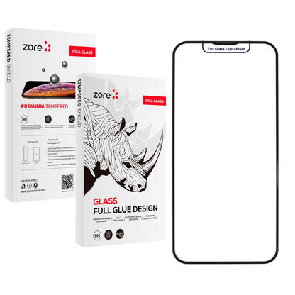 Apple iPhone 16E Zore Rika Premium Temperli Cam Ekran Koruyucu Siyah