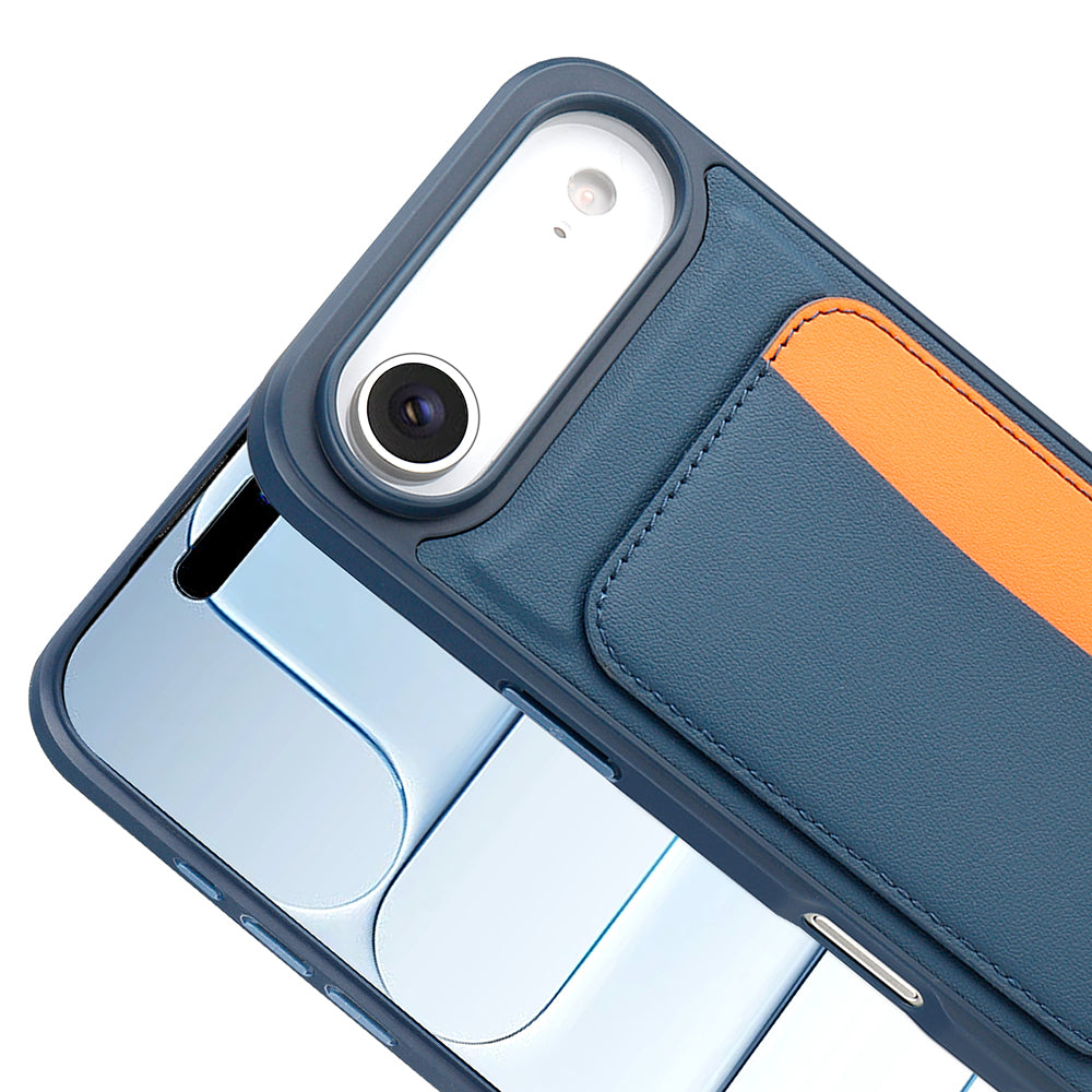 Apple iPhone 17 Air Kılıf Kartlıklı Zore X-Kart Silikon Kapak Turuncu