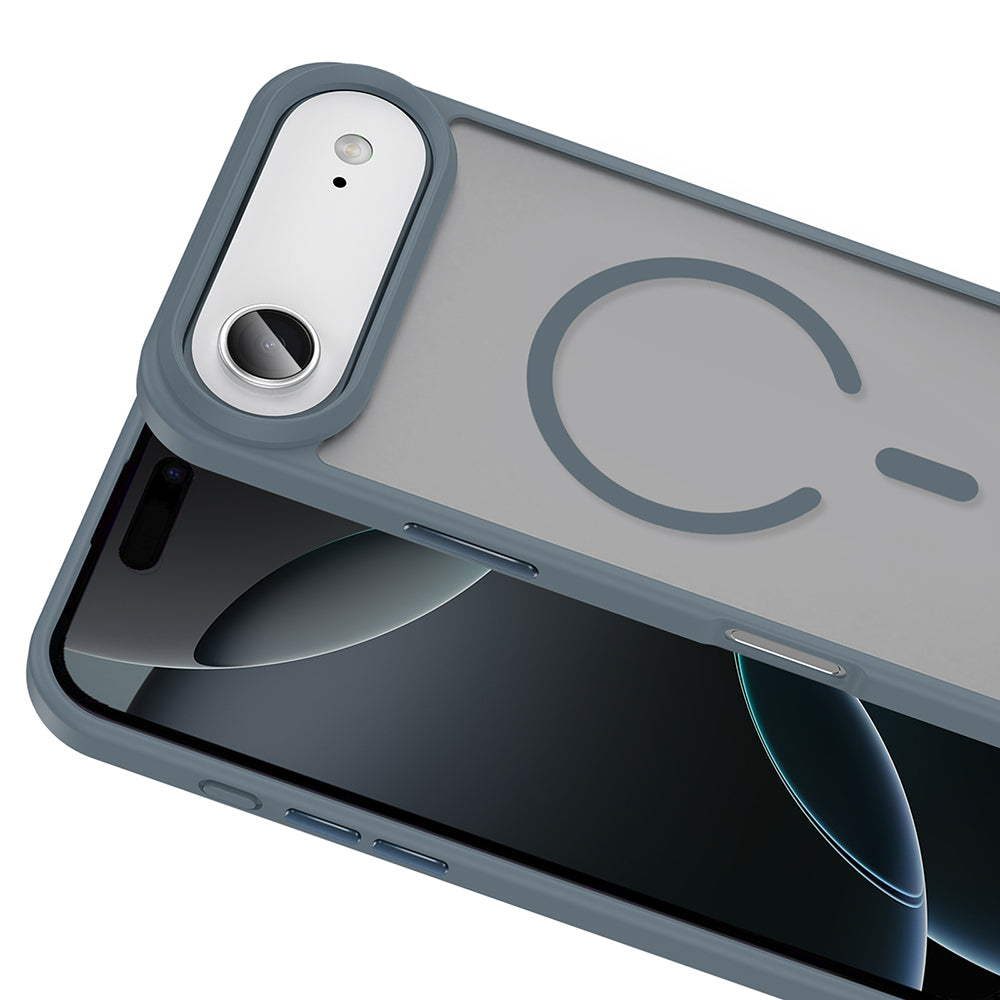 Apple iPhone 17 Air Kılıf M-safe Şarj Özellikli Mat Arka Yüzey Zore Sio Kapak Gri