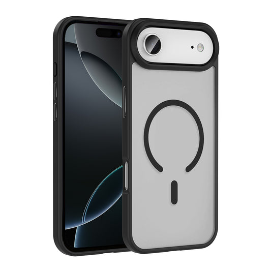 Apple iPhone 17 Air Kılıf M-safe Şarj Özellikli Mat Arka Yüzey Zore Sio Kapak Siyah
