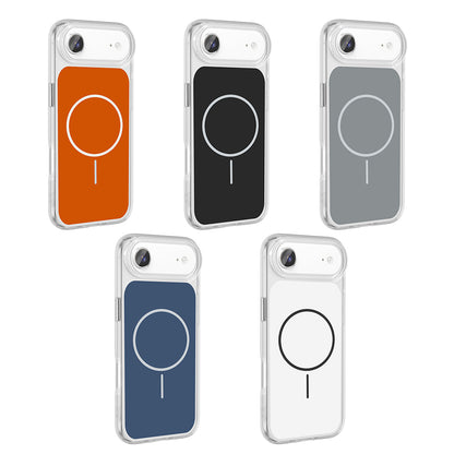 Apple iPhone 17 Air Kılıf M-Safe Şarj Özellikli Metal Buton Tasarımlı Zore İkonik Sert Silikon Kapak Siyah