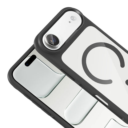 Apple iPhone 17 Air Kılıf M-Safe Şarj Özellikli Metal Kamera Çerçeveli Zore Tiko Kapak Gri