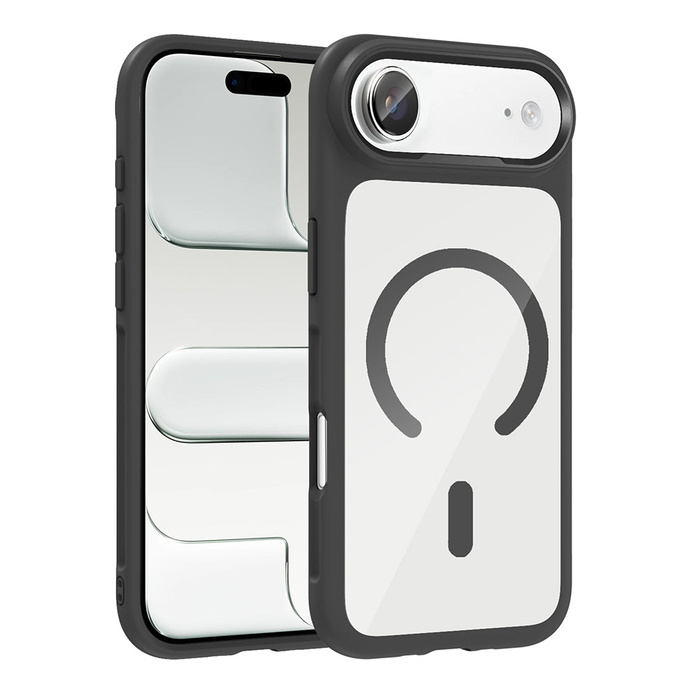 Apple iPhone 17 Air Kılıf M-Safe Şarj Özellikli Metal Kamera Çerçeveli Zore Tiko Kapak Siyah