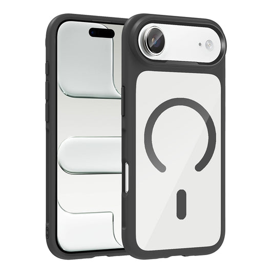 Apple iPhone 17 Air Kılıf M-Safe Şarj Özellikli Metal Kamera Çerçeveli Zore Tiko Kapak Siyah