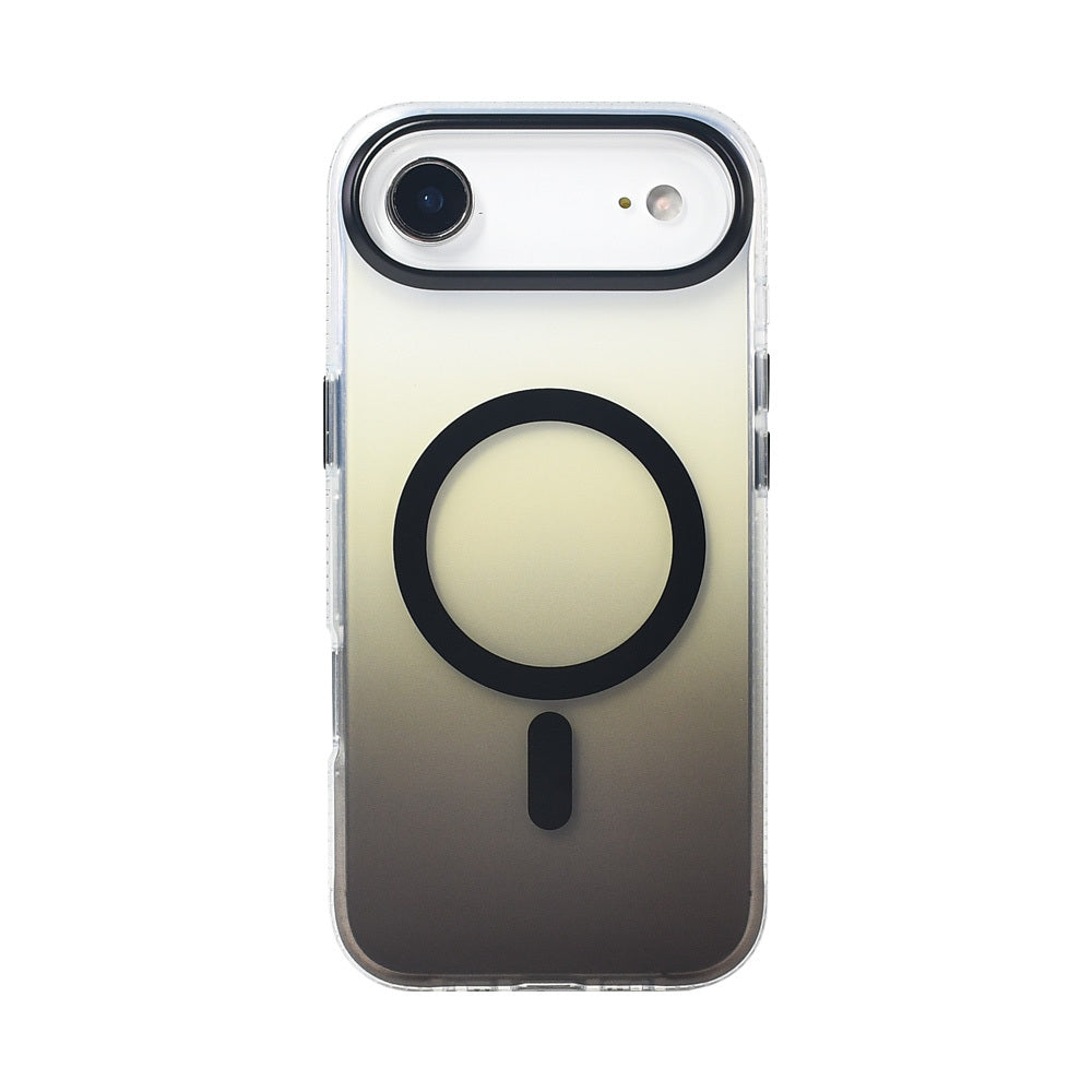 Apple iPhone 17 Air Kılıf M-safe Şarj Özellikli Transparan Renk Geçişli Zore Toros Kapak Gri