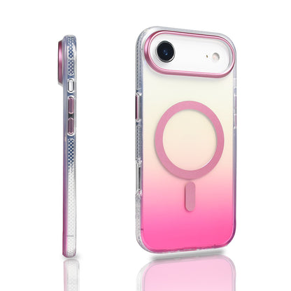 Apple iPhone 17 Air Kılıf M-safe Şarj Özellikli Transparan Renk Geçişli Zore Toros Kapak Siyah