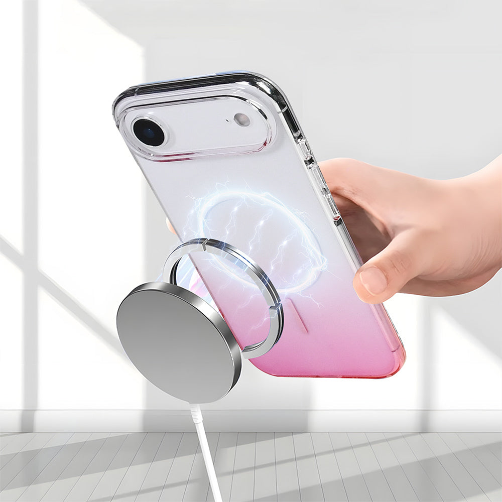 Apple iPhone 17 Air Kılıf M-Safe Şarj Özellikli Zore Septik Silikon Kapak Turuncu