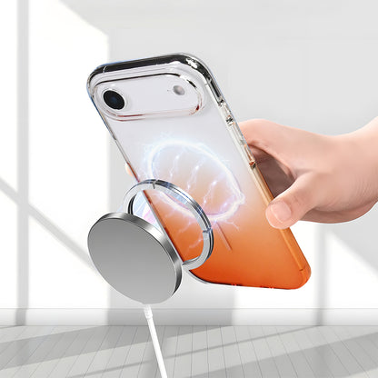 Apple iPhone 17 Air Kılıf M-Safe Şarj Özellikli Zore Septik Silikon Kapak Turuncu