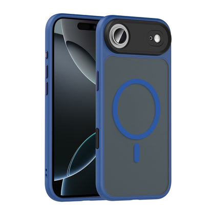 Apple iPhone 17 Air Kılıf Mat Arka Yüzey Wireless Şarj Özellikli Zore Flet M-safe Kapak Gri