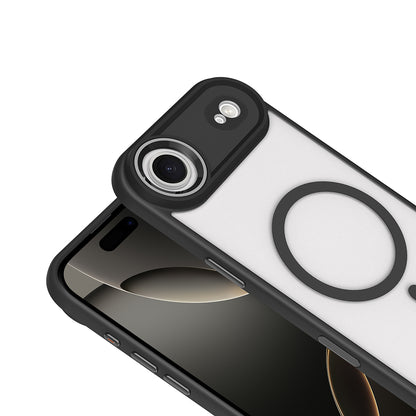 Apple iPhone 17 Air Kılıf Wireless Şarj Özellikli Zore Krom M-safe Silikon Kapak Gri