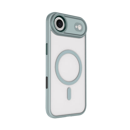 Apple iPhone 17 Air Kılıf Wireless Şarj Özellikli Zore Krom M-safe Silikon Kapak Lacivert