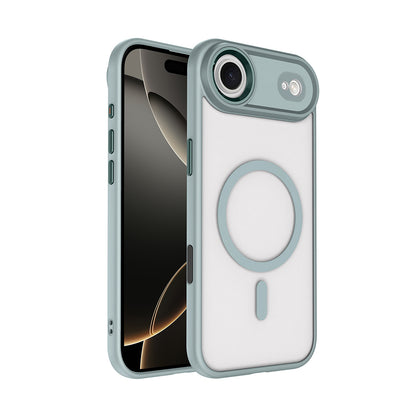 Apple iPhone 17 Air Kılıf Wireless Şarj Özellikli Zore Krom M-safe Silikon Kapak Siyah