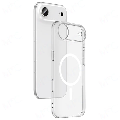 Apple iPhone 17 Air Kılıf Zore M-safe Şarj Özellikli Şeffaf Kamera Çerçeveli Porto Kapak Şeffaf