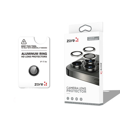 Apple iPhone 17 Air Zore CL-12 Premium Safir Parmak İzi Bırakmayan Anti-Reflective Kamera Lens Koruyucu Mavi