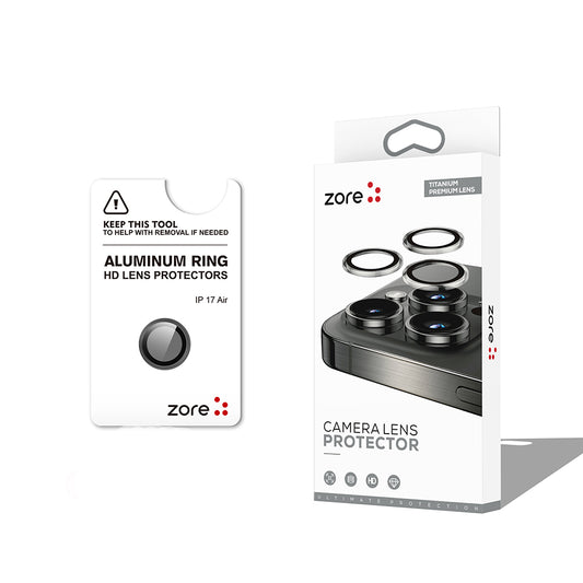 Apple iPhone 17 Air Zore CL-12 Premium Safir Parmak İzi Bırakmayan Anti-Reflective Kamera Lens Koruyucu Siyah
