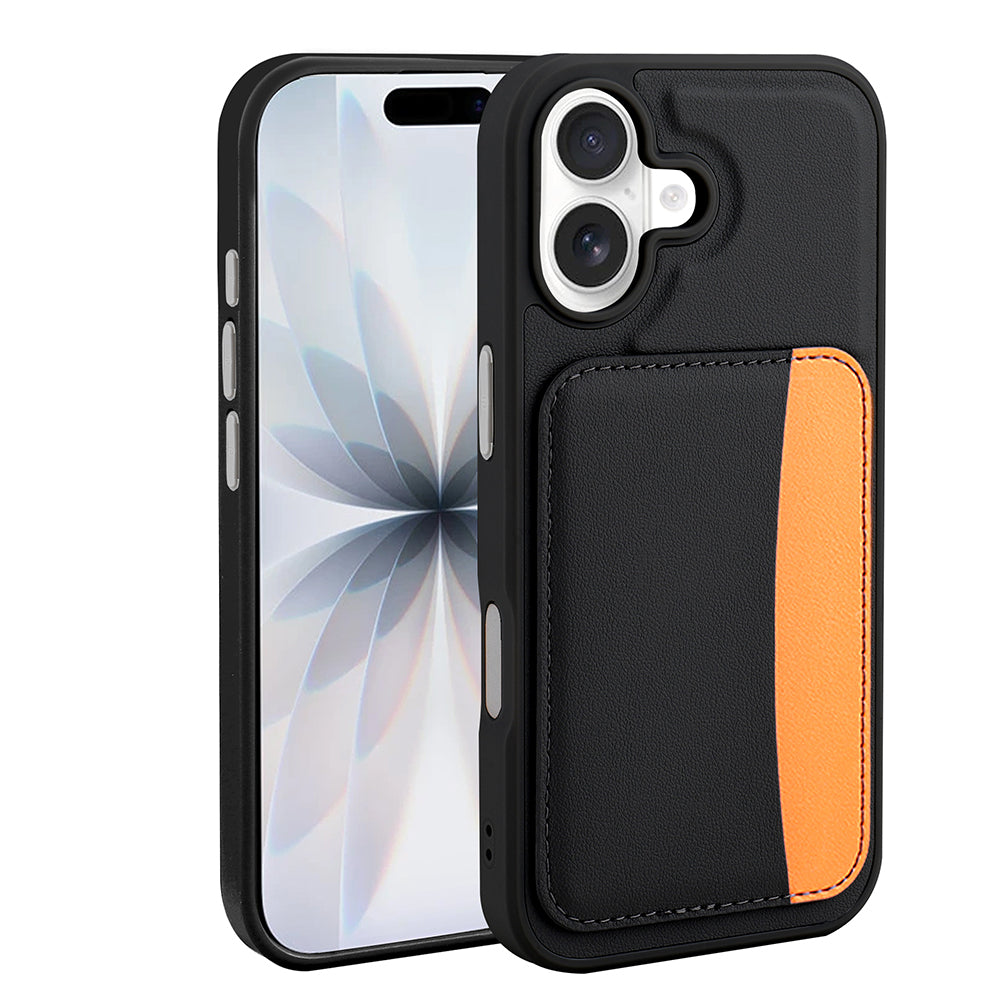 Apple iPhone 17 Kılıf Kartlıklı Zore X-Kart Silikon Kapak Kahverengi