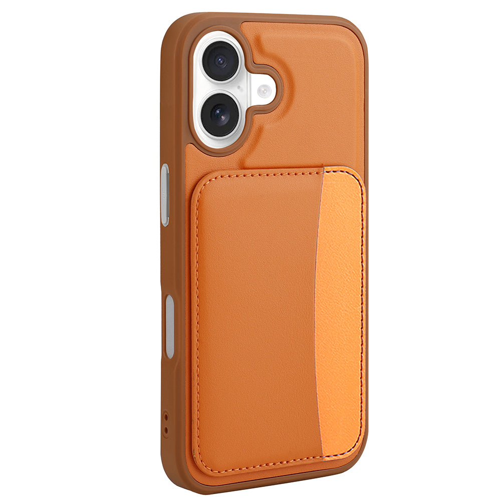 Apple iPhone 17 Kılıf Kartlıklı Zore X-Kart Silikon Kapak Turuncu