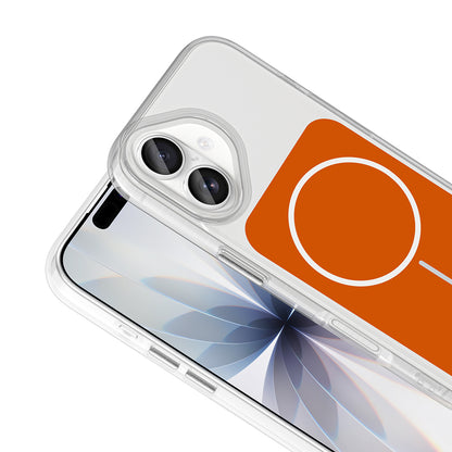 Apple iPhone 17 Kılıf M-Safe Şarj Özellikli Metal Buton Tasarımlı Zore İkonik Sert Silikon Kapak Mavi