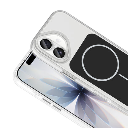 Apple iPhone 17 Kılıf M-Safe Şarj Özellikli Metal Buton Tasarımlı Zore İkonik Sert Silikon Kapak Gri