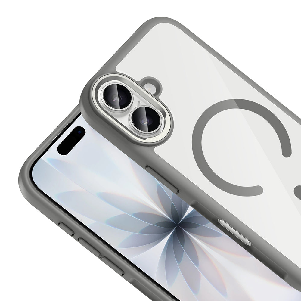 Apple iPhone 17 Kılıf M-Safe Şarj Özellikli Metal Kamera Çerçeveli Zore Tiko Kapak Siyah