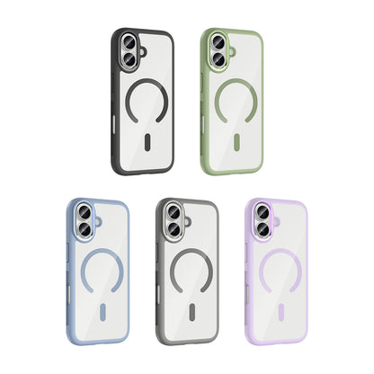 Apple iPhone 17 Kılıf M-Safe Şarj Özellikli Metal Kamera Çerçeveli Zore Tiko Kapak Siyah