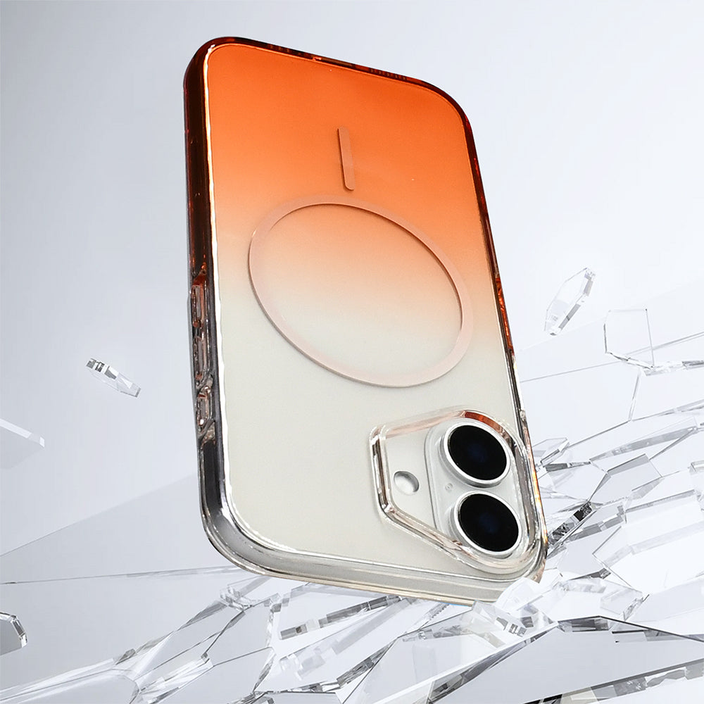 Apple iPhone 17 Kılıf M-Safe Şarj Özellikli Zore Septik Silikon Kapak Turuncu