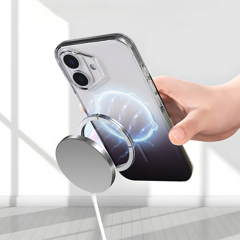 Apple iPhone 17 Kılıf M-Safe Şarj Özellikli Zore Septik Silikon Kapak Mor