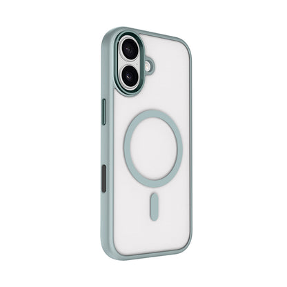 Apple iPhone 17 Kılıf Wireless Şarj Özellikli Zore Krom M-safe Silikon Kapak Siyah