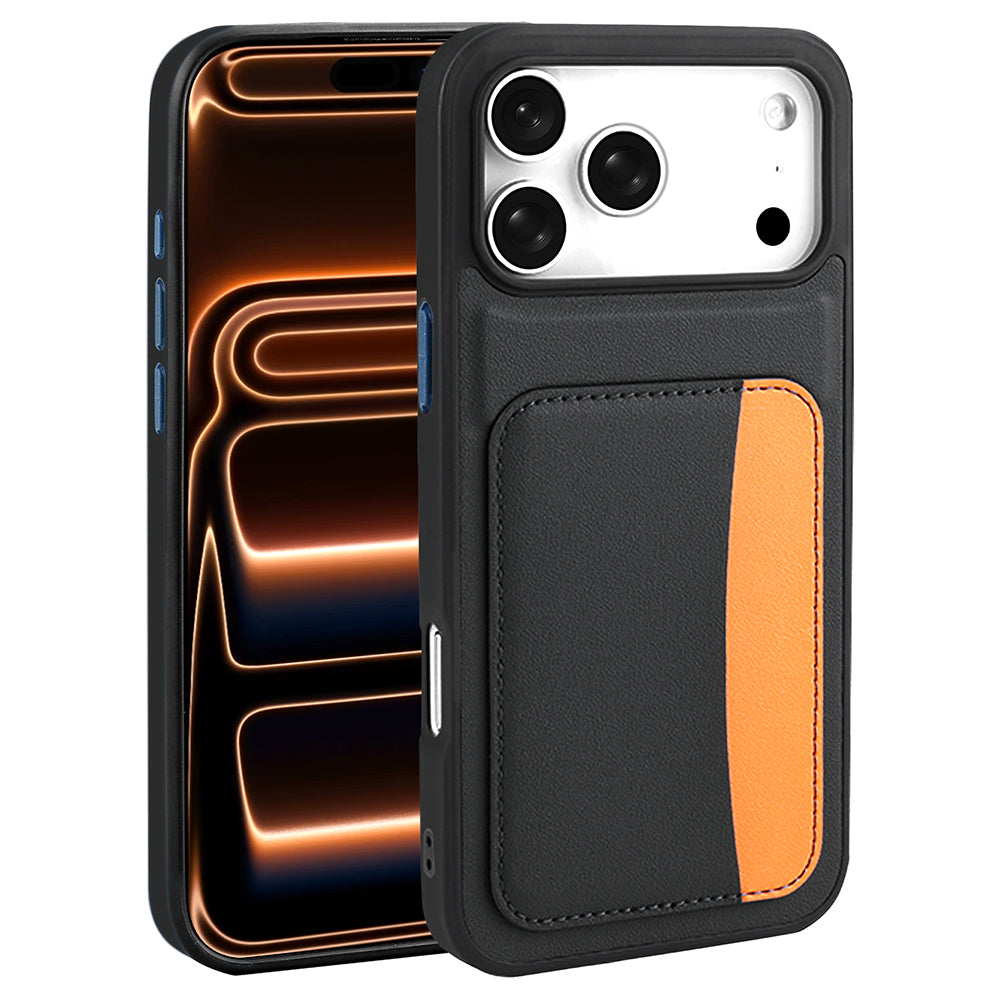 Apple iPhone 17 Pro Kılıf Kartlıklı Zore X-Kart Silikon Kapak Siyah