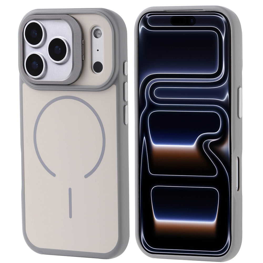 Apple iPhone 17 Pro Kılıf M-safe Şarj Özellikli Kamera Standlı Zore Notron Kapak