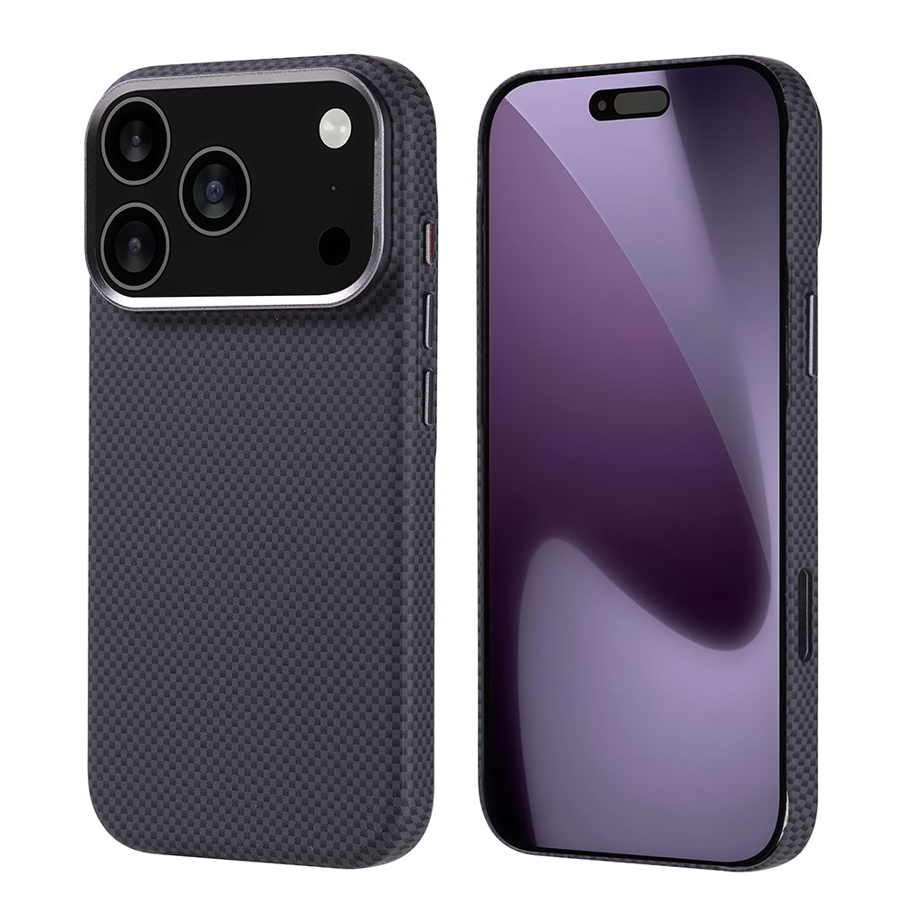 Apple iPhone 17 Pro Kılıf M-safe Şarj Özellikli Karbon Fiber Görünümlü Zore Nekst Kapak