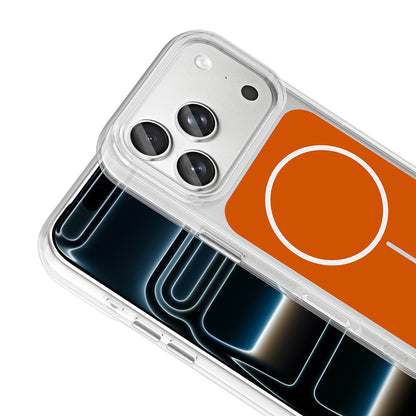 Apple iPhone 17 Pro Kılıf M-Safe Şarj Özellikli Metal Buton Tasarımlı Zore İkonik Sert Silikon Kapak Beyaz