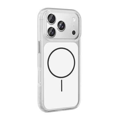 Apple iPhone 17 Pro Kılıf M-Safe Şarj Özellikli Metal Buton Tasarımlı Zore İkonik Sert Silikon Kapak Siyah