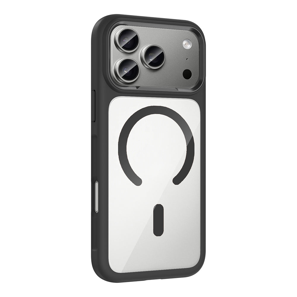 Apple iPhone 17 Pro Kılıf M-Safe Şarj Özellikli Metal Kamera Çerçeveli Zore Tiko Kapak Turuncu