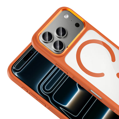 Apple iPhone 17 Pro Kılıf M-Safe Şarj Özellikli Metal Kamera Çerçeveli Zore Tiko Kapak Gri