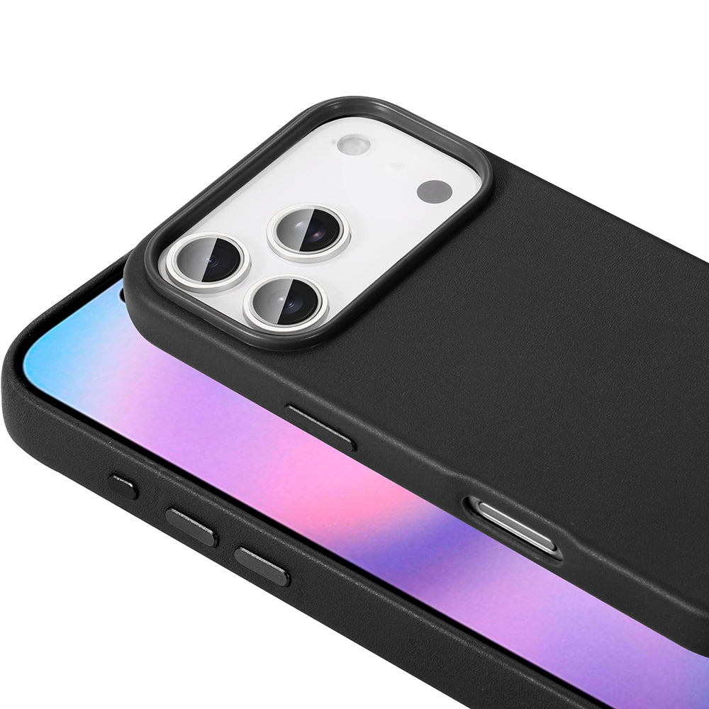 Apple iPhone 17 Pro Kılıf M-safe Şarj Özellikli PU Deri Görünümlü Zore Kupra Kapak Mor