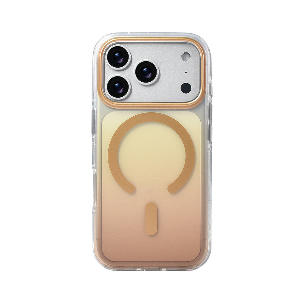 Apple iPhone 17 Pro Kılıf M-safe Şarj Özellikli Transparan Renk Geçişli Zore Toros Kapak Mavi