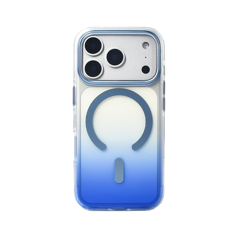 Apple iPhone 17 Pro Kılıf M-safe Şarj Özellikli Transparan Renk Geçişli Zore Toros Kapak Siyah