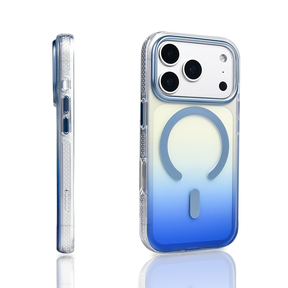 Apple iPhone 17 Pro Kılıf M-safe Şarj Özellikli Transparan Renk Geçişli Zore Toros Kapak Siyah