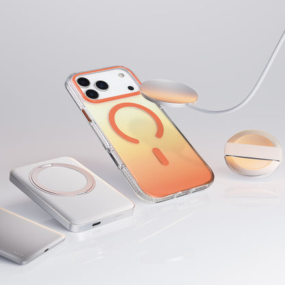 Apple iPhone 17 Pro Kılıf M-safe Şarj Özellikli Transparan Renk Geçişli Zore Toros Kapak Siyah