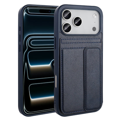 Apple iPhone 17 Pro Kılıf PU Deri Kartlıklı Zore Sevilla Kapak Lacivert