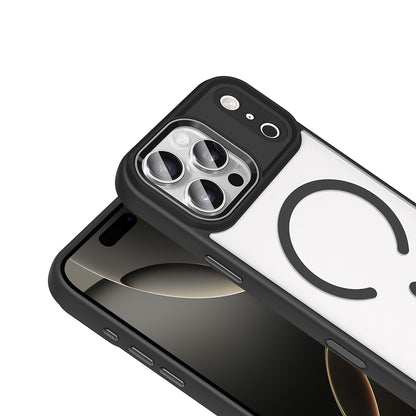 Apple iPhone 17 Pro Kılıf Wireless Şarj Özellikli Zore Krom M-safe Silikon Kapak Desert Gold