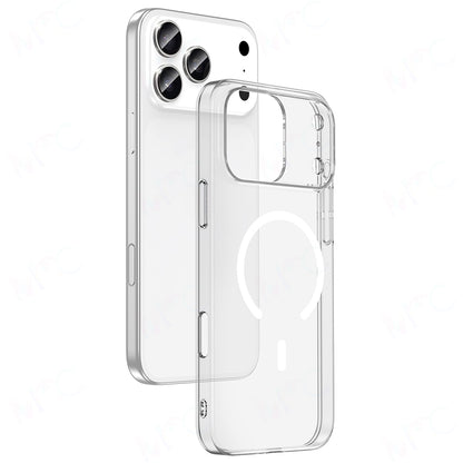 Apple iPhone 17 Pro Kılıf Zore M-safe Şarj Özellikli Şeffaf Kamera Çerçeveli Porto Kapak Şeffaf