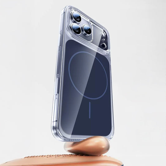 Apple iPhone 17 Pro Kılıf Zore M-safe Şarj Özellikli Şeffaf Kamera Kontrol Butonlu Lugano Kapak