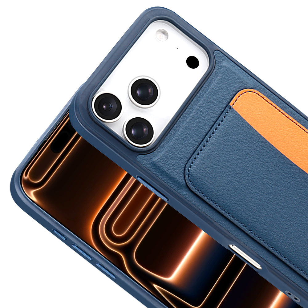 Apple iPhone 17 Pro Max Kılıf Kartlıklı Zore X-Kart Silikon Kapak Turuncu